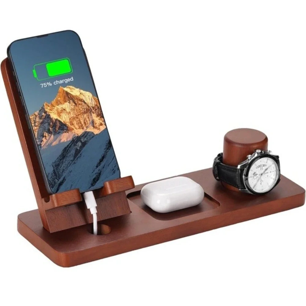 Wooden Phone Docking Station NIB